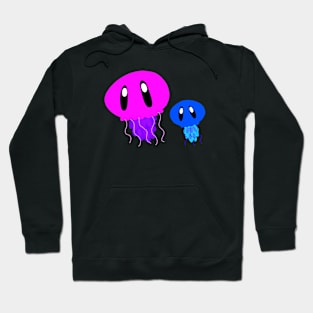 Colorful blue blubber jellyfish Hoodie